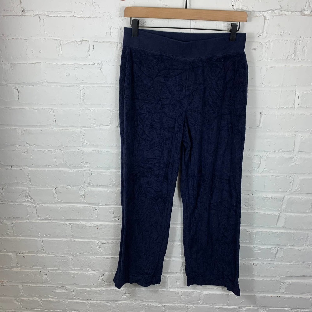 Talbots Womens Straight Sweatpants Relaxed Fit High Rise Pull On Navy Blue SZ XS